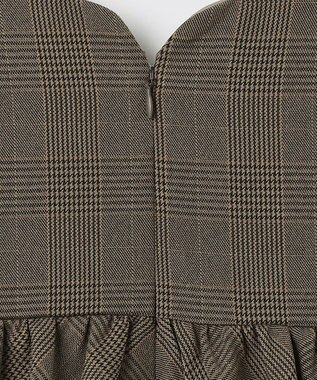 ANY KIDS チェックジャンパースカート ベージュチェック