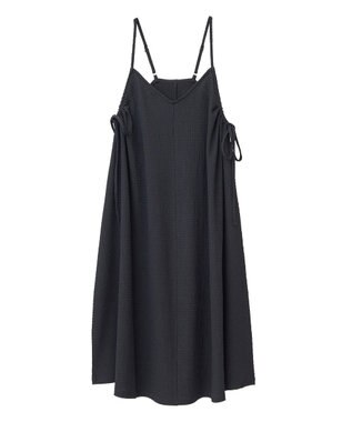 Green Parks 表面感脇リボンキャミワンピース Black