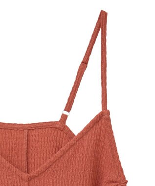 Green Parks 表面感脇リボンキャミワンピース Red