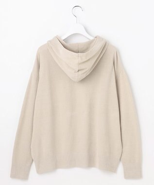 J.PRESS LADIES CHENILLE フーデッド ニット ベージュ系