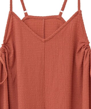 Green Parks 表面感脇リボンキャミワンピース Red