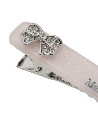Maison de FLEUR 【2個セット】ビジューリボンアクリルクリップセット Pink