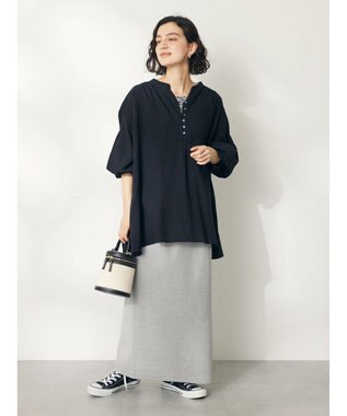 CRAFT STANDARD BOUTIQUE ジョーゼットスキッパーシャツ Black
