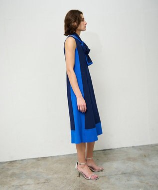 GRACE CONTINENTAL バイカラーフレームドレス ネイビー