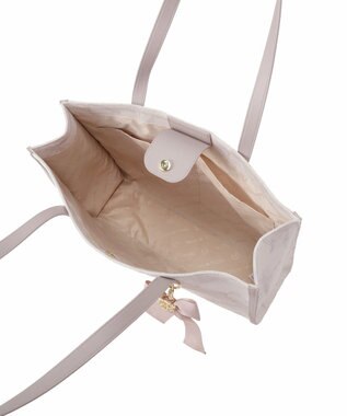 Maison de FLEUR すずらんプリントスクエアトートバッグ Grayish Pink