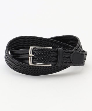 JOSEPH ABBOUD 【イタリア素材・ストレッチ・日本製】 ストレッチレザー ベルト　30㎜ ブラック系