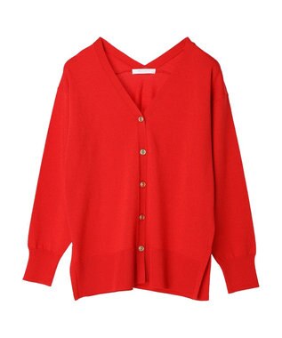 Green Parks ゴールド釦ニットカーディガン Red