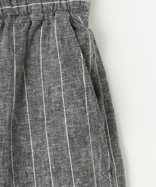 ANY 【ウエストゴム】リネンレーヨンワイドパンツ グレーストライプ