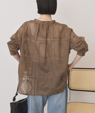 AMERICAN HOLIC スキッパーレースブラウス Mocha