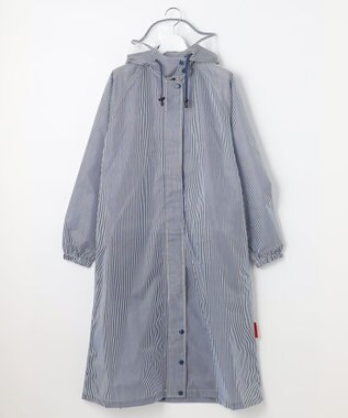 MOONBAT CYPRES COLLINE サイクルレインコート　ストライプ ネイビーブルー
