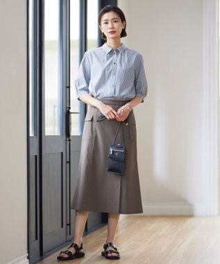 J.PRESS LADIES S 【洗える・イージーケア】ソフトタイプライター マーメイド スカート カーキ系