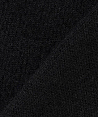 ICB 【新色追加】ソフトカシミヤミックス クルーネックニット ブラック［トープ配色］