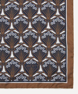 LIBERTY. アイフィス ストライプ 45x45 シルクスカーフ タン