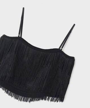 GRACE CONTINENTAL フリンジトップ ブラック