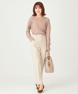 ANY SIS L 【洗える】アレンジRIB ニット ライトモカ