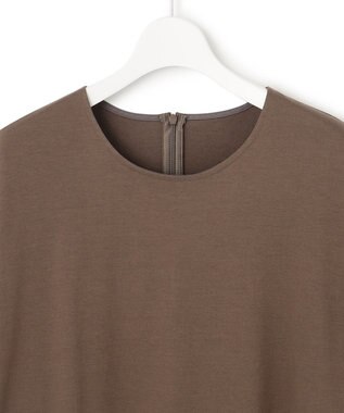 23区 L 【洗える】スーピマコットンプレーティング ワンピース ブラウン系