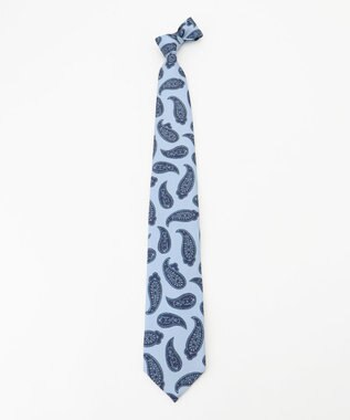 JOSEPH ABBOUD 【日本製】フレッシュペイズリー  ネクタイ サックスブルー系7