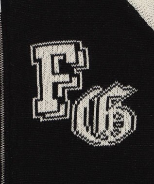 WEGO 【ユニセックス着用ITEM】グラフィックZIPニットブルゾン ブラックその他