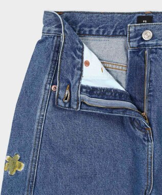 Paul Smith PS Happy フラワーエンブロイダリー デニムパンツ インディゴブルー