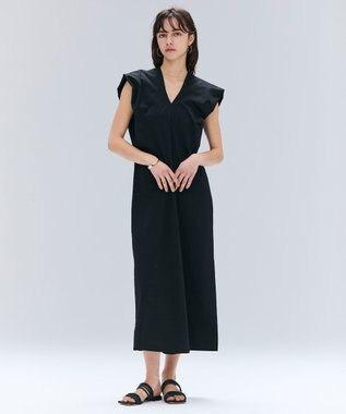 BEIGE， 【洗える】SCALA / コットンリネンボリュームスリーブワンピース Black