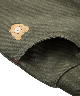 MIKI HOUSE HOT BISCUITS 【Everyday Series】ワンポイント ストレッチ10分丈パンツ カーキ