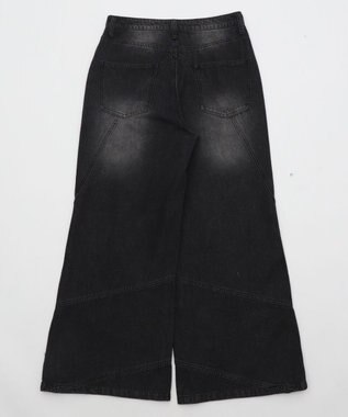 WEGO 【ユニセックス着用ITEM】スウィッチングフレアデニムパンツ デニムブラックソノタ