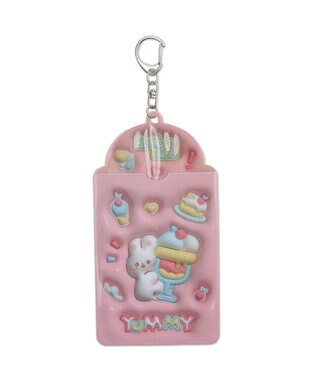 WEGO 【痛バ＆推し活グッズ】ぷっくりアニマルカードホルダーキーホルダー ピンク