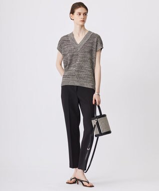 ICB 【洗える】トリプルクロスツイル スティックパンツ ブラック系