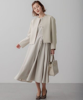 23区 ベルト付き 2WAY トートバッグ ライトグレー系