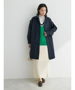 Green Parks 花粉防止　袖タックコート Navy