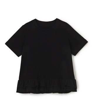 UNFILO 【野呂佳代さん着用】BEAUTY FORM-T フリルヘム Tシャツ ブラック