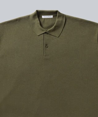 WHITE MAILS 【UNISEX】PAPER KINT HALF SLEEVE OVERSIZED ポロシャツ カーキ