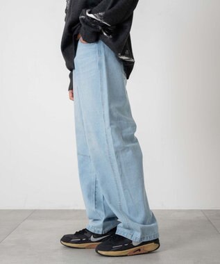 WEGO 【キッズITEM】イージーバレルレッグデニムパンツ（JUNIOR） デニム淡色