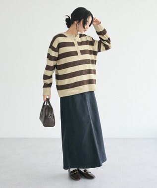 CRAFT STANDARD BOUTIQUE 裏起毛デニムＡラインスカート Black