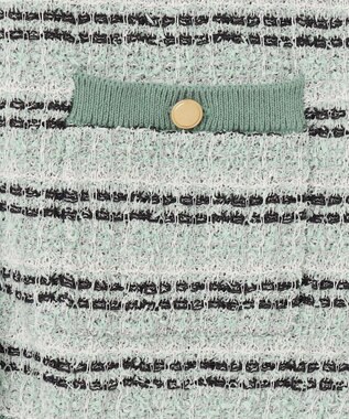 自由区 【洗える】カラーミックスツイードニット カーディガン フロスティグリーン系