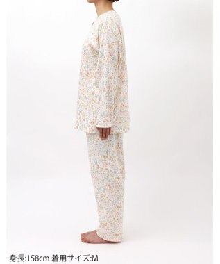 Wing 【数量限定　特別価格】 ウイング スリープ パジャマ 長袖 長ズボン 綿100％ スムース素材 レディース EP7991 ウイング／ワコール オレンジ