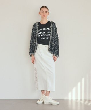 GRACE CONTINENTAL サイドレースデニムスカート