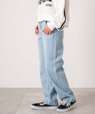 WEGO 【キッズITEM】イージーバレルレッグデニムパンツ（JUNIOR） デニム淡色