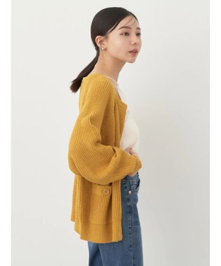 earth music&ecology ブークレーキーネックカーディガン Yellow