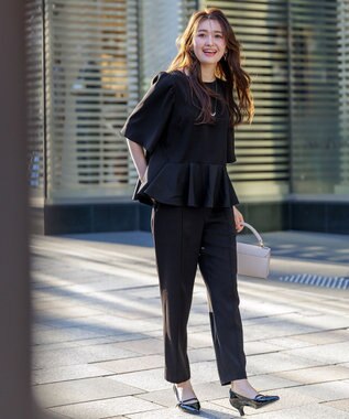 ANY SIS 【撥水・接触冷感・UVカット】コンフォートイージー テーパードパンツ ブラック