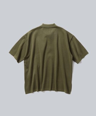 WHITE MAILS 【UNISEX】PAPER KINT HALF SLEEVE OVERSIZED ポロシャツ カーキ