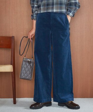 【洗える】23区DENIM ベルベットストレッチ ワイドパンツ