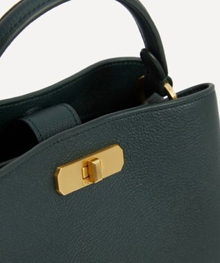 LIBERTY. アイフィス レザー ミニ トップハンドルバッグ ダークグリーン
