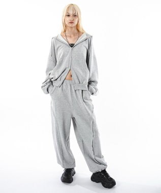 WEGO 【ユニセックス着用ITEM】バルーン3Dスウェットパンツ 杢グレー