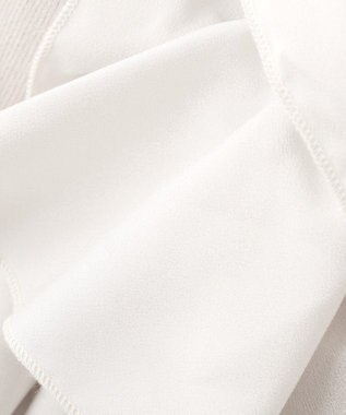 YECCA VECCA パール釦ラッフルカーディガン Gray Beige