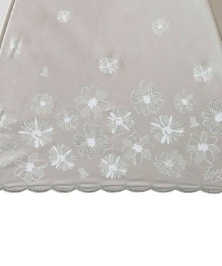 MOONBAT 【遮光率100％/遮熱/UV】LANVIN en Bleu (ランバン オン ブルー)晴雨兼用日傘 フラワーグリッター シルバースカラ刺繍 花柄 長傘 キャメル