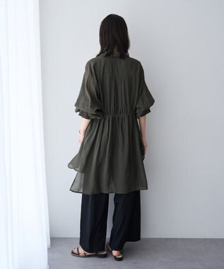 YECCA VECCA シアー2way袖バルーンチュニック Charcoal Gray