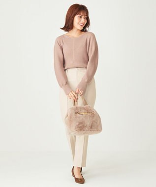 ANY SIS L 【洗える】アレンジRIB ニット ライトモカ