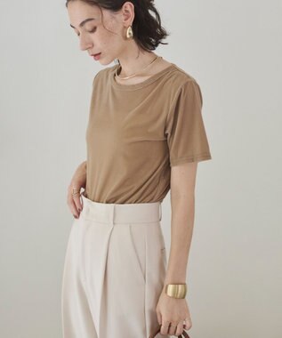 WEGO 【ANGIE VINTAGE】シアーベロアTシャツ ベージュ