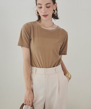 WEGO 【ANGIE VINTAGE】シアーベロアTシャツ ベージュ